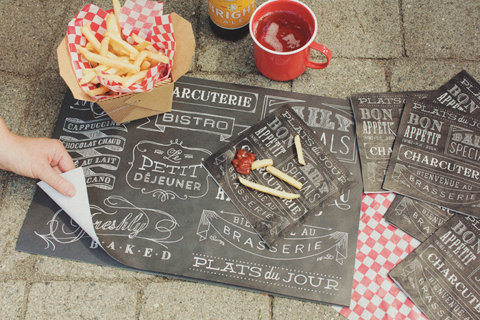 chalkboard paper placemat